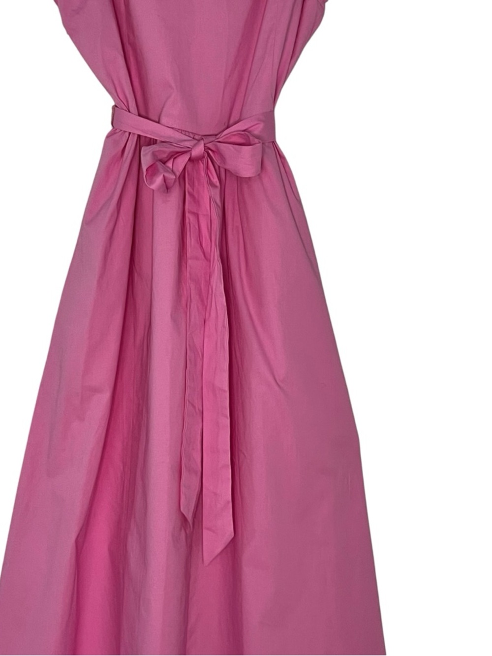 Maggy London Vibrant Pink Sleeveless Maxi Shirt Dress with Belt - Picture 3 of 15